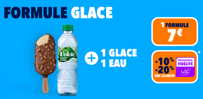 Formule glace : 1 glace + 1 eau à 7€